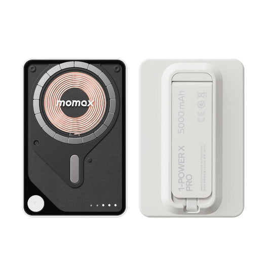 1-Power X Pro Magnetic Wireless Power Bank 5000mAh With Built-In USB-C Cable. white